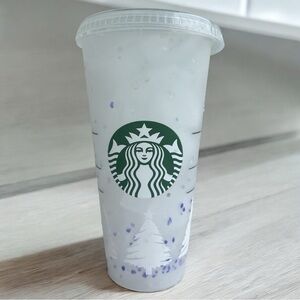 Blue color changing Starbucks cold cup